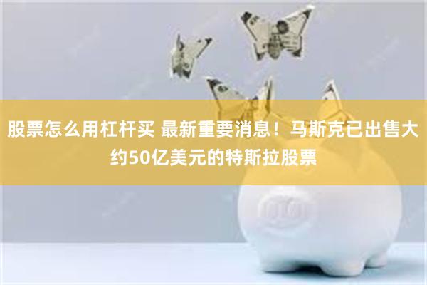 股票怎么用杠杆买 最新重要消息！马斯克已出售大约50亿美元的特斯拉股票