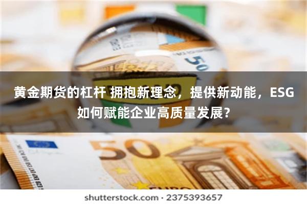 黄金期货的杠杆 拥抱新理念，提供新动能，ESG如何赋能企业高质量发展？