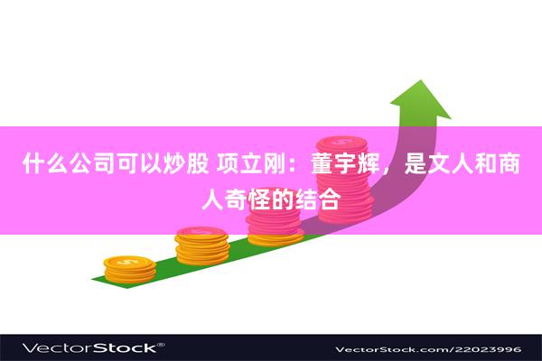 什么公司可以炒股 项立刚：董宇辉，是文人和商人奇怪的结合