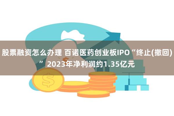 股票融资怎么办理 百诺医药创业板IPO“终止(撤回)” 2023年净利润约1.35亿元