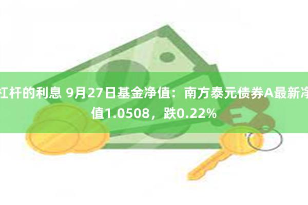 杠杆的利息 9月27日基金净值：南方泰元债券A最新净值1.0508，跌0.22%