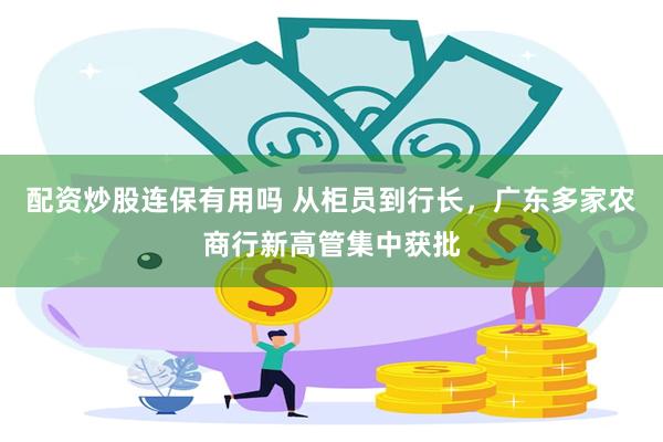 配资炒股连保有用吗 从柜员到行长，广东多家农商行新高管集中获批